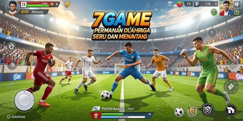 Screenshot gameplay 7GAME menampilkan aksi seru olahraga.
