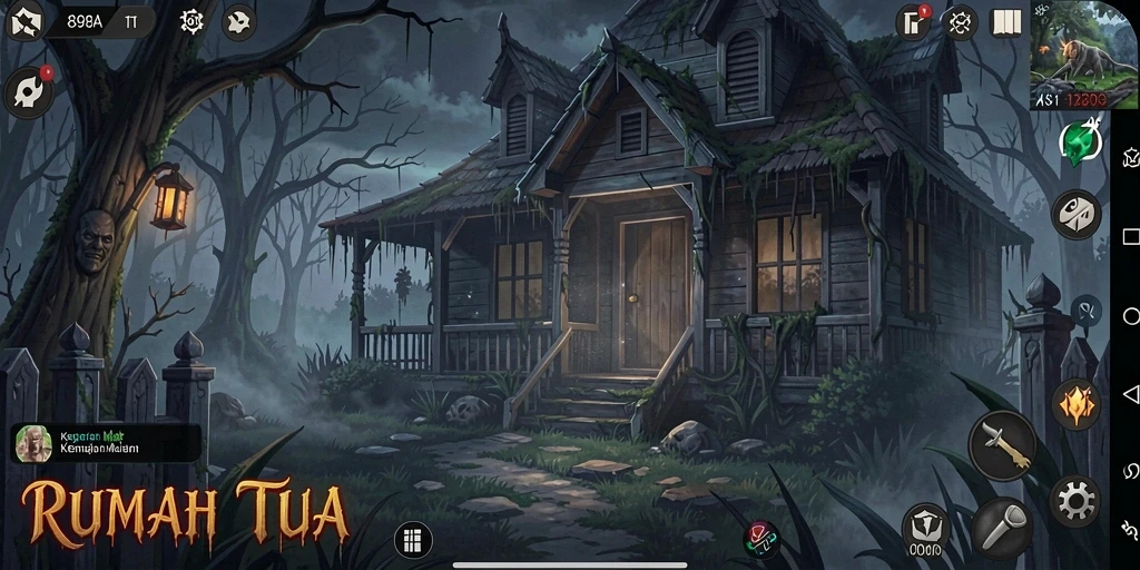 Gameplay menegangkan di dalam rumah tua yang penuh misteri.