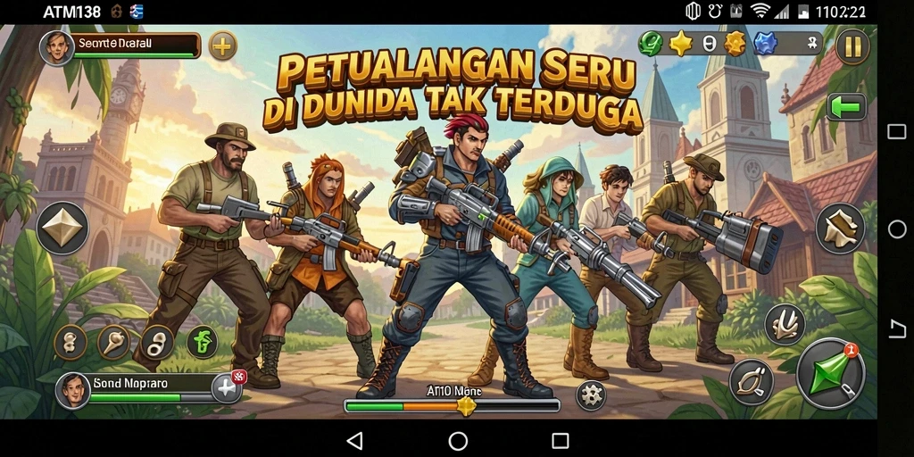 Screenshot utama menampilkan gameplay seru ATM138 dengan petualangan yang menantang.