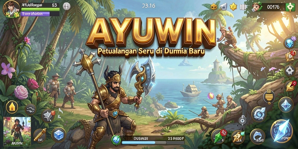 Screenshot gameplay AYUWIN menampilkan aksi petualangan yang mendebarkan.