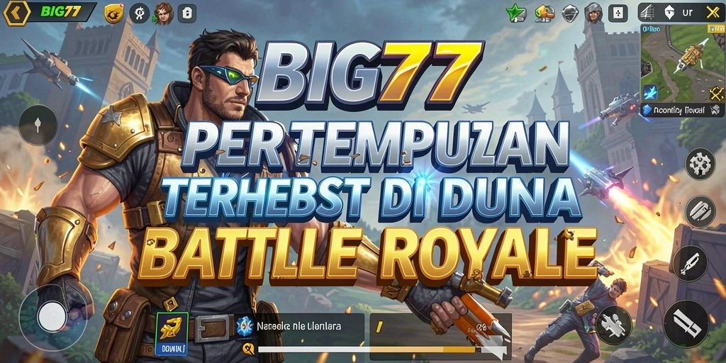 Screenshot menunjukkan pertempuran intens di medan perang BIG77.