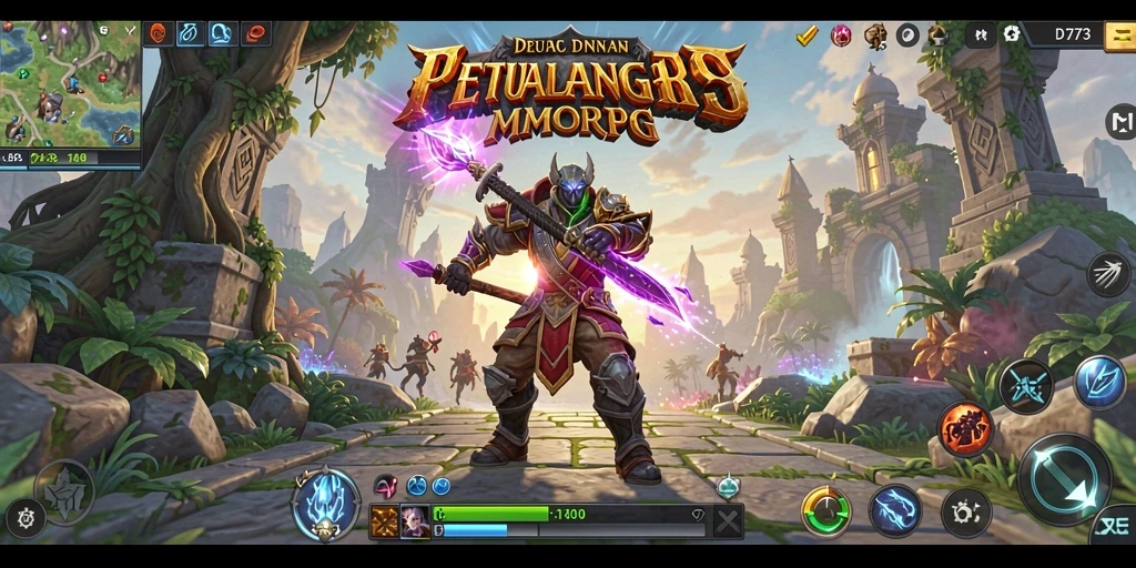 Screenshot menarik dari gameplay intens D73 dalam dunia MMORPG.