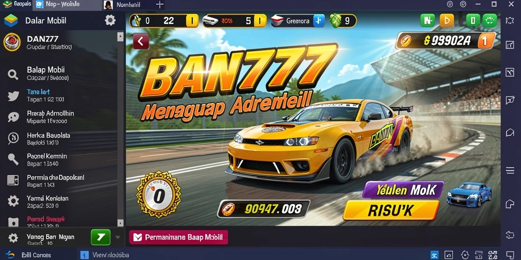 Gameplay mendebarkan dari DAN777 yang menunjukkan balapan mobil yang intens.