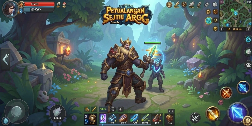 Tangkapan layar utama DY01 menampilkan pertarungan epik dalam dunia ARPG.