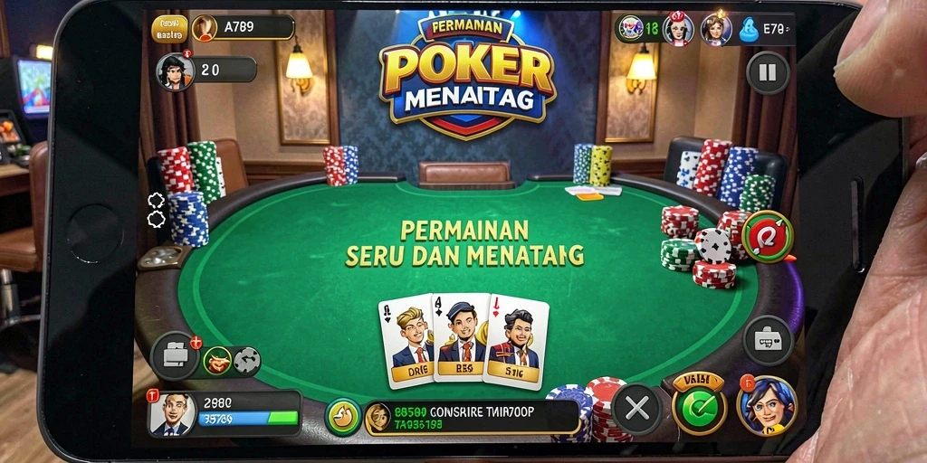 Tampilan permainan Poker yang mendebarkan di EE789.