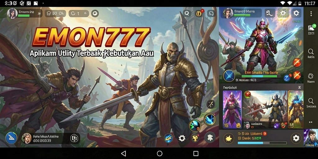 Tampilan antarmuka EMON777 dengan fitur utility yang menarik.