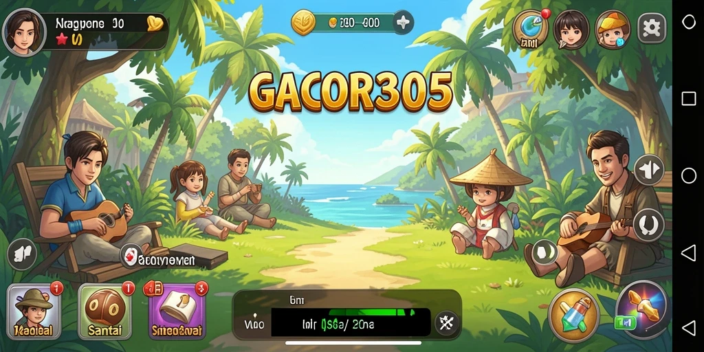 Tampilan gameplay GACOR305 yang ceria dan menghibur.