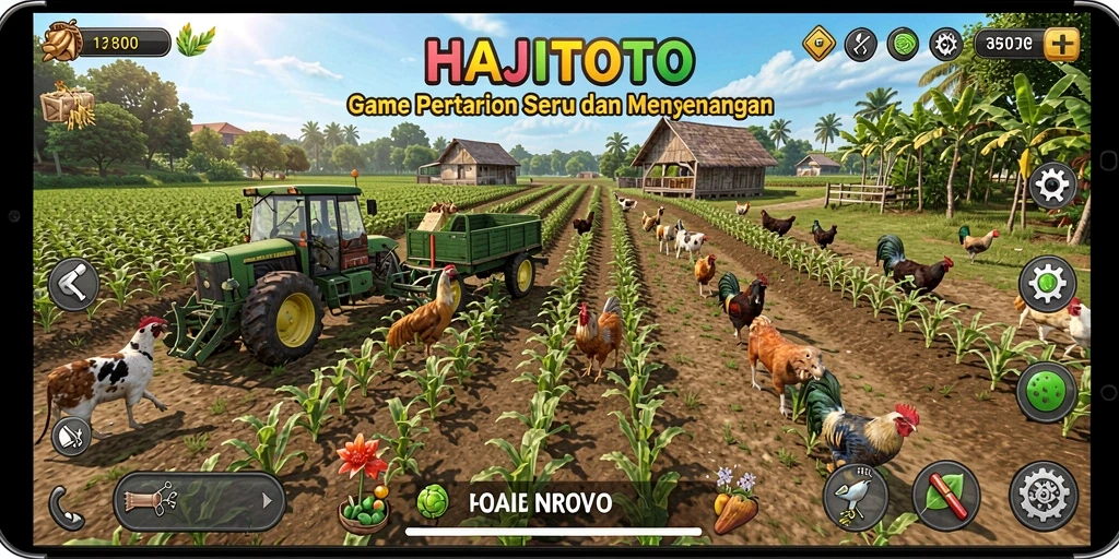 Tampilan gameplay <strong>HAJITOTO</strong> yang menarik dan penuh warna saat bertani.