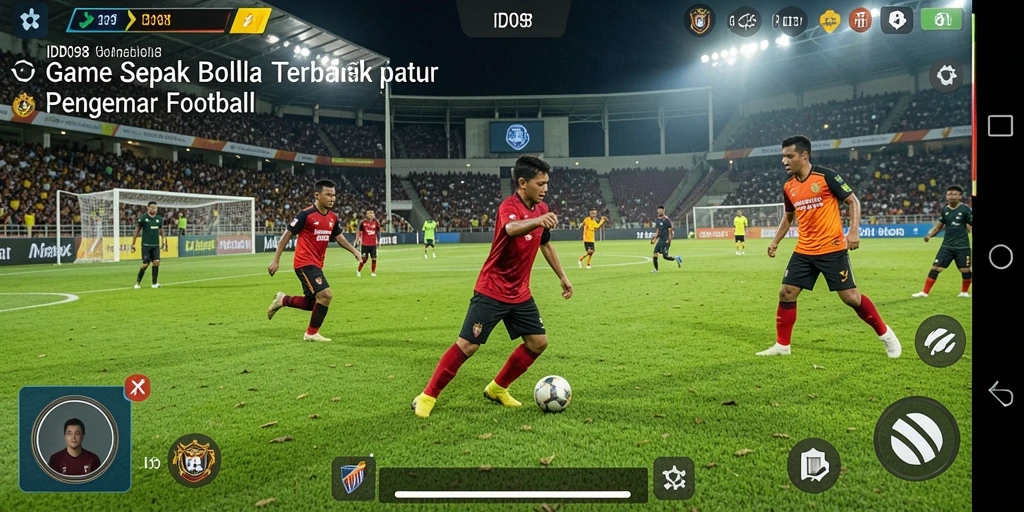 Tampilan gameplay <strong>ID098</strong> dengan aksi sepak bola yang mendebarkan.