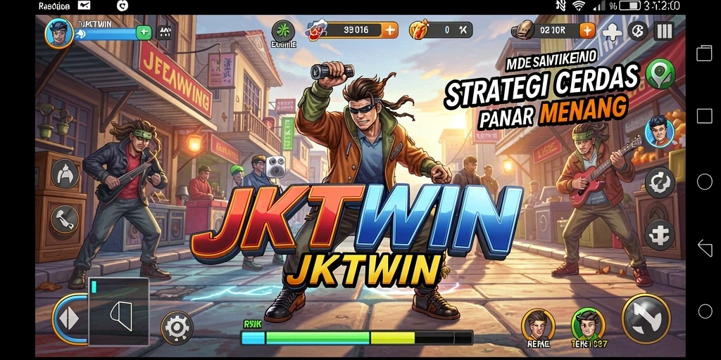 Tangkapan layar gameplay JKTWIN yang menampilkan pertempuran strategi intens.