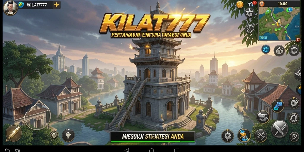 Gameplay menegangkan KILAT777 dengan menara dan musuh yang dinamis.