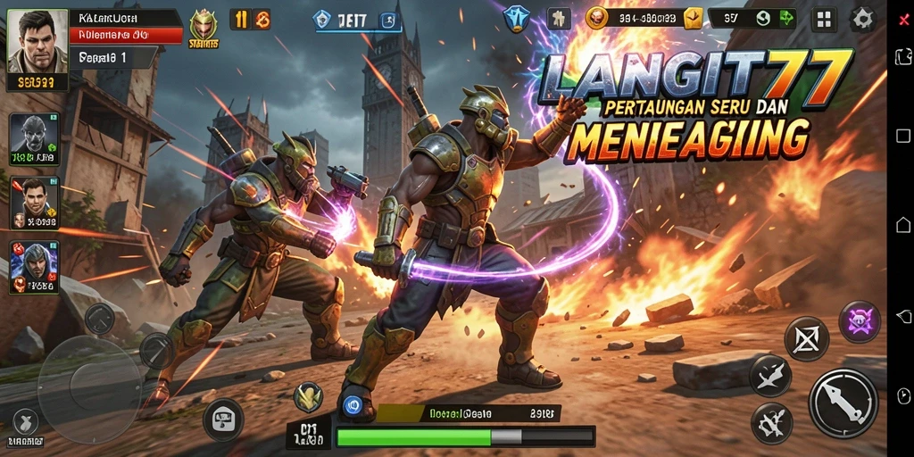 Gameplay LANGIT77 yang intens dan menegangkan dalam pertarungan.