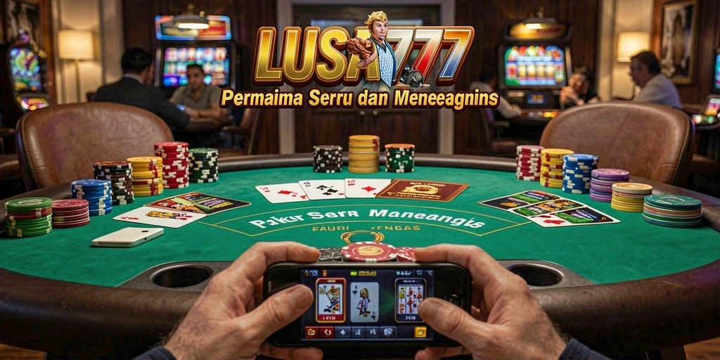 Screenshot utama LUSA777 menunjukkan pertandingan Poker yang seru.