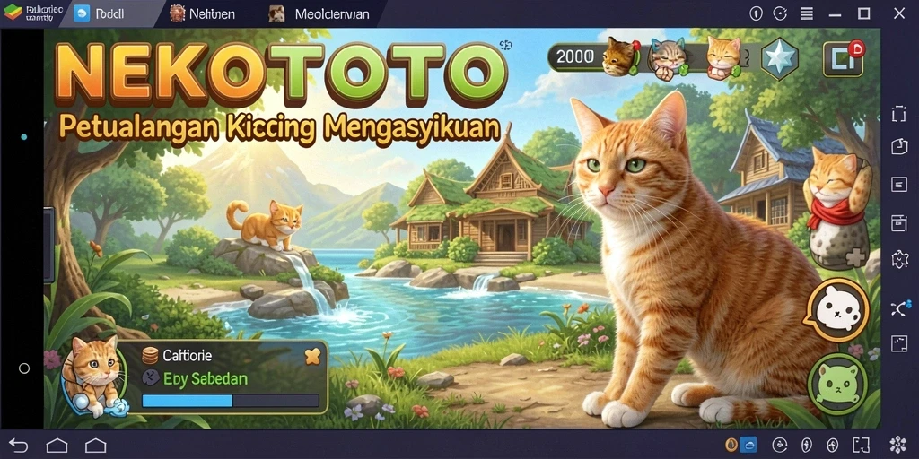 Tampilan gameplay NEKOTOTO yang ceria dan menyenangkan.