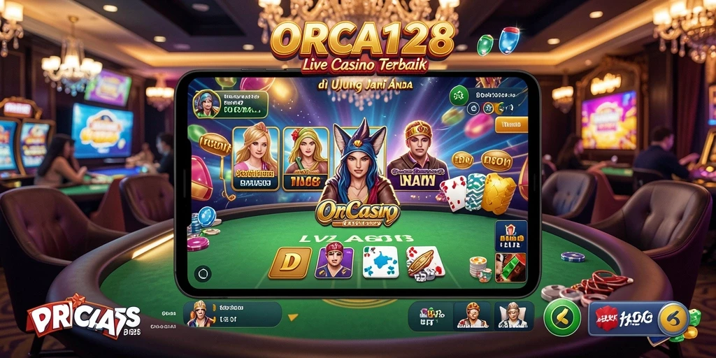 Screenshot ORCA128 menunjukkan dealer profesional dan gameplay yang menarik.