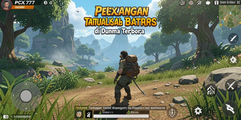 Screenshot gameplay PCX777 menampilkan petualangan mendebarkan di dunia terbuka.