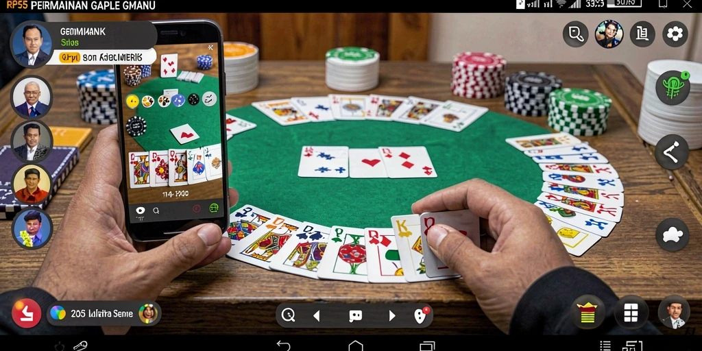 Tangkapan layar utama gameplay Gaple yang mendebarkan.
