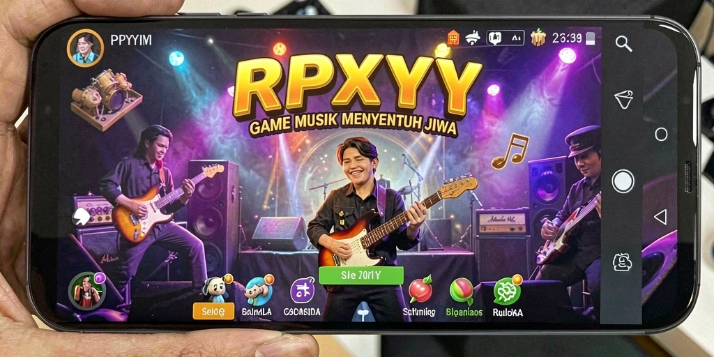 Screenshot menunjukkan gameplay seru dalam permainan musik.