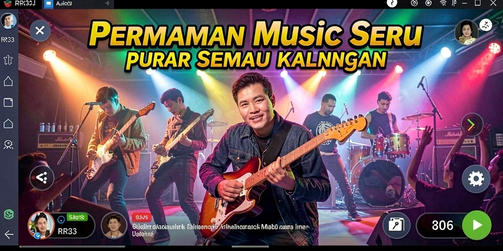 Tampilan gameplay RR33 yang seru dengan interaksi musik yang menarik.