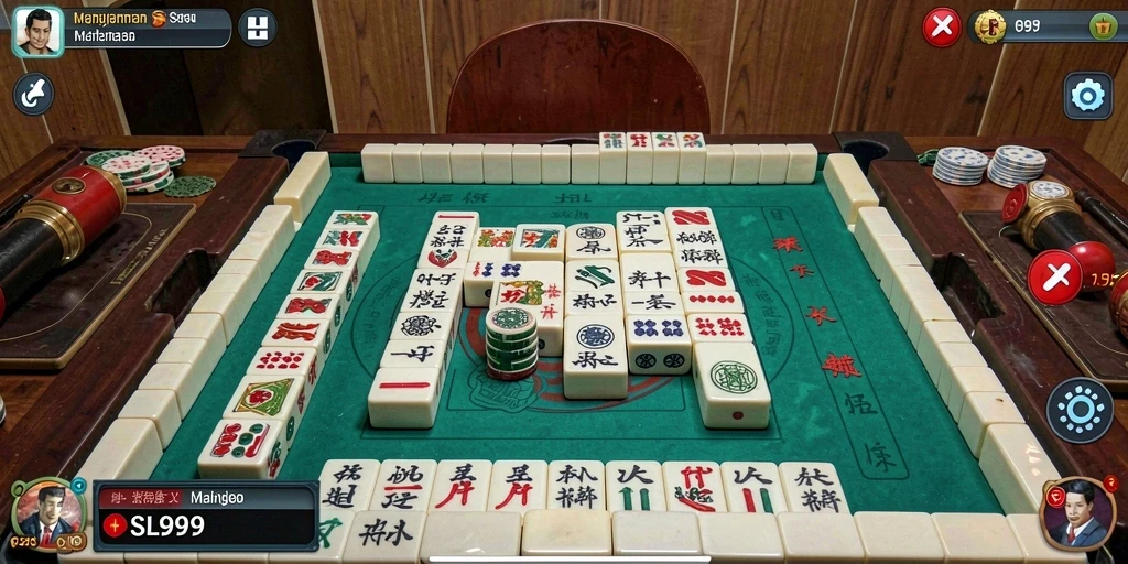 Screenshot permainan SL999 menampilkan gameplay Mahjong yang menarik.