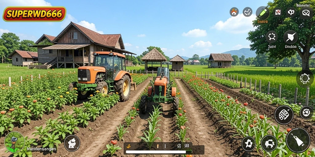 Tampilan keseruan gameplay pertanian di SUPERWD666.