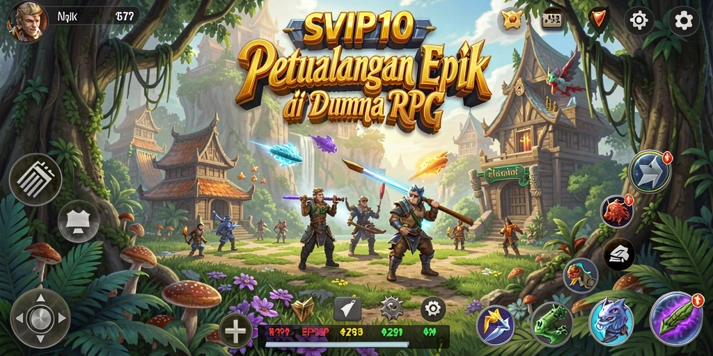Screenshot gameplay SVIP10 menampilkan aksi epik dalam pertempuran RPG.