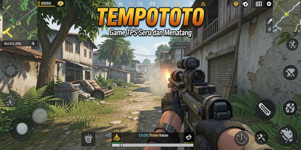 Tampilan gameplay TPS yang menegangkan dalam TEMPOTOTO.