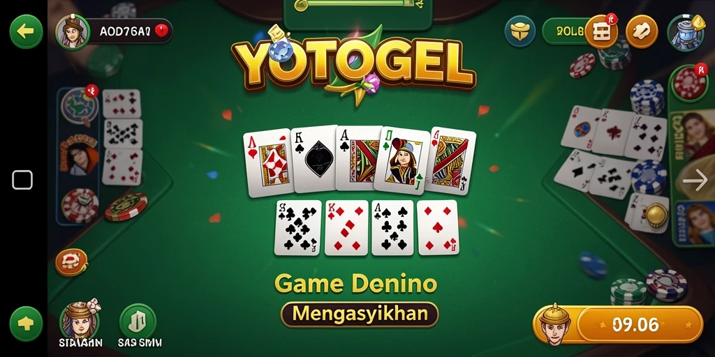 Tampilan gameplay YOTOGEL yang menarik dengan elemen domino.