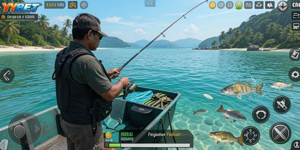 Tampilan gameplay YYBET dengan aksi memancing seru.