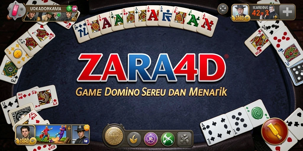 Screenshot utama ZARA4D menunjukkan aksi seru permainan Domino.