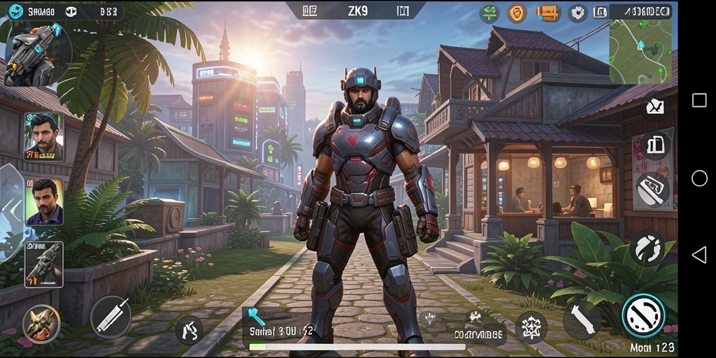Screenshot gameplay ZK9 menunjukkan desain dunia yang kaya dan detail.